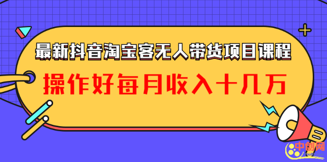 （1040期）最新抖音淘宝客无人带货项目课程：操作好每月收入十几万不夸张-副业心选