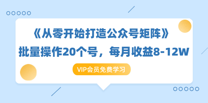 （1419期）《从零开始打造公众号矩阵》批量操作20个号，每月收益大概8-12W（44节课）-副业心选