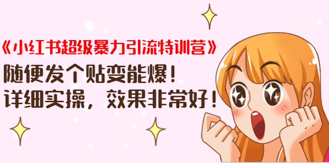 （1422期）《小红书超级暴力引流特训营》随便发个贴变能爆，详细实操，效果非常好！ - 副业心选-副业心选