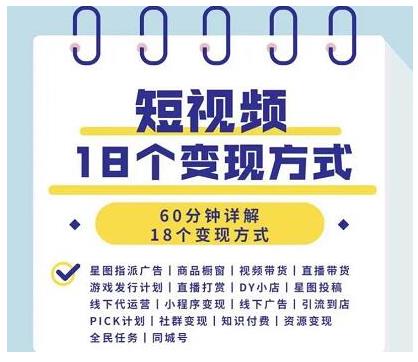 图片[2]-（1893期）短视频18个变现方式：星图指派广告、商铺橱窗、视频带货、直播带货等 - 副业心选-副业心选