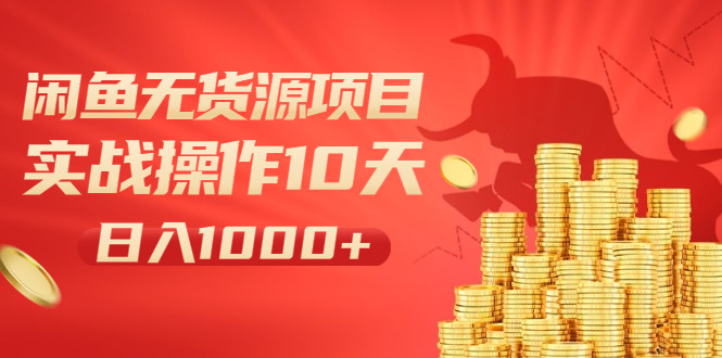 （1973期）闲鱼无货源项目：实战操作10天做到日入1000+新手老手也可以做！-副业心选