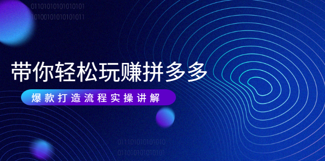 （1987期）带你轻松玩赚拼多多：花的少 赚的多 爆款更简单 爆款打造流程实操讲解 - 副业心选-副业心选