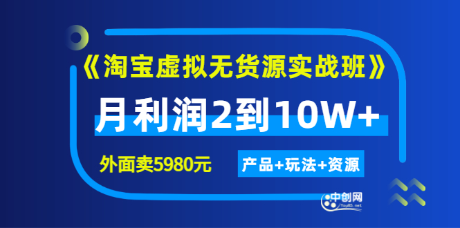 （2923期）程哥《淘宝虚拟无货源实战班》线上第四期：月利润2到10W+（产品+玩法+资源)-副业心选