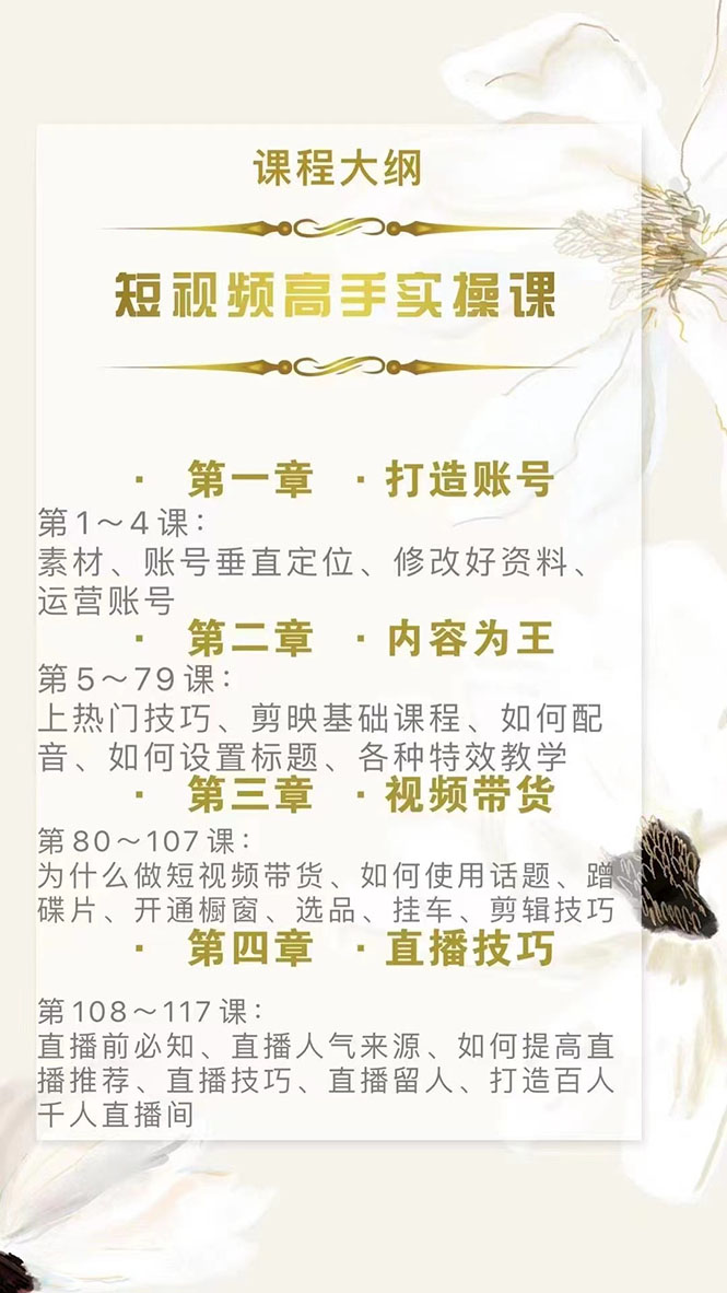 图片[2]-（2889期）短视频高手实操课：从入门到精通，账号+运营+直播，应有尽有！ - 副业心选-副业心选