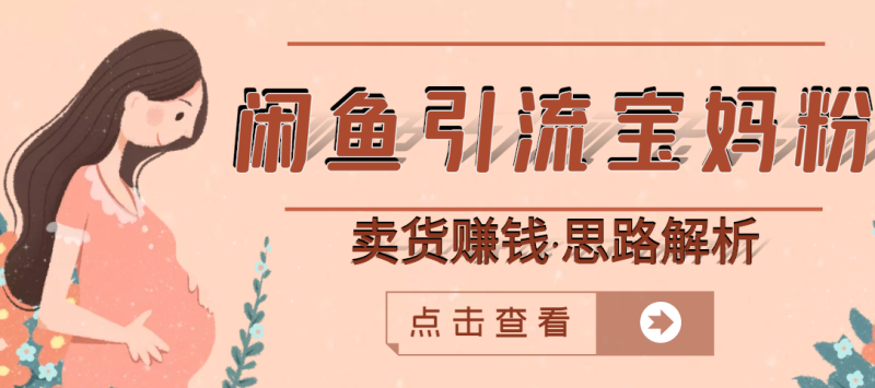 （2709期）闲鱼引流宝妈粉+卖货赚钱 一个月收益30000+（实操视频教程）-副业心选