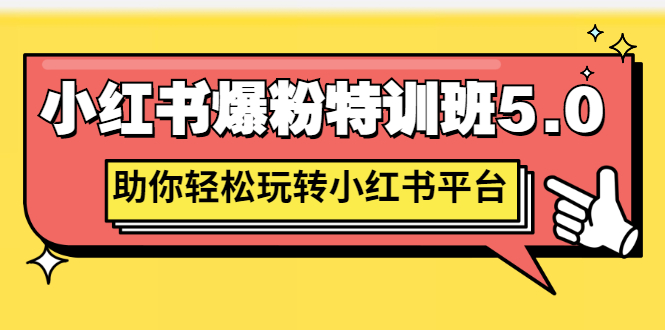 （2690期）小红书爆粉特训班5.0，助你轻松玩转小红书平台价值1380元 - 副业心选-副业心选