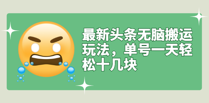 （2669期）最新头条无脑搬运玩法，单号一天轻松十几块【视频教程+搬运软件】 - 副业心选-副业心选
