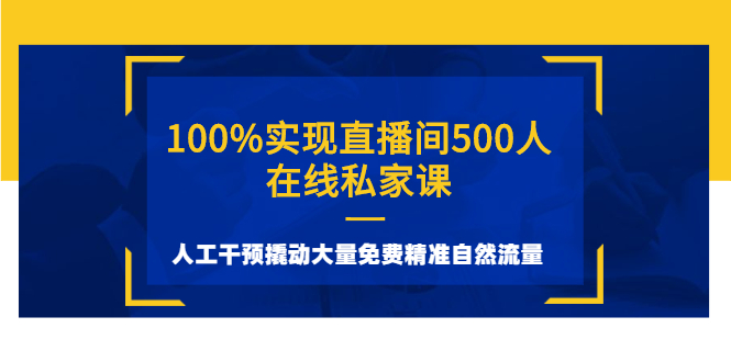 （2577期）100%实现直播间500人在线私家课，人工干预撬动大量免费精准自然流量-副业心选