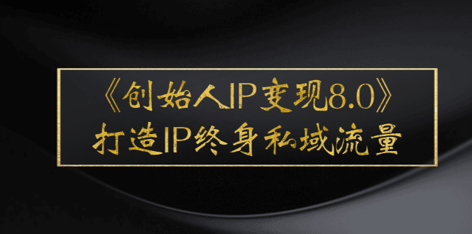 （2556期）《创始人IP变现8.0》打造IP终身私域流量，干货满满！ - 副业心选-副业心选