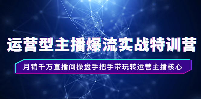 （2540期）运营型主播爆流实战特训营，月销千万直播间操盘手把手带玩转运营主播核心 - 副业心选-副业心选