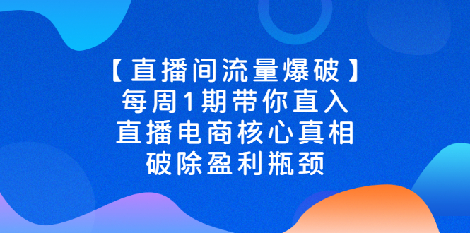 （2542期）【直播间流量爆破】每周1期带你直入直播电商核心真相，破除盈利瓶颈 - 副业心选-副业心选
