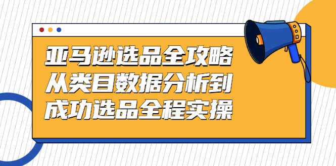 （2441期）亚马逊选品全攻略：从类目数据分析到成功选品全程实操-副业心选