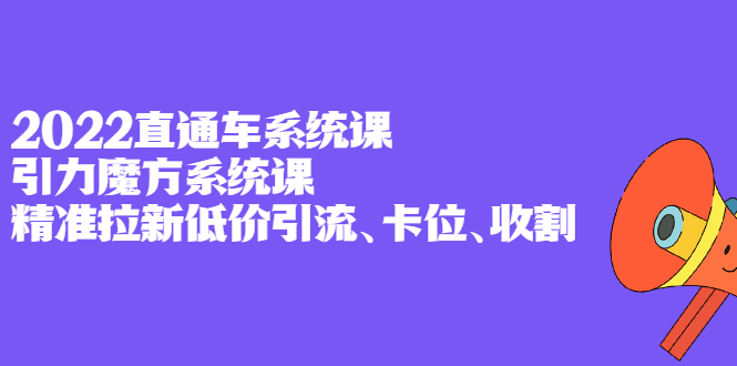 （2397期）2022直通车系统课+引力魔方系统课，精准拉新低价引流、卡位、收割 - 副业心选-副业心选