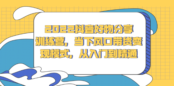 （2340期）2022抖音好物分享训练营，当下风口带货变现模式，从入门到精通 - 副业心选-副业心选