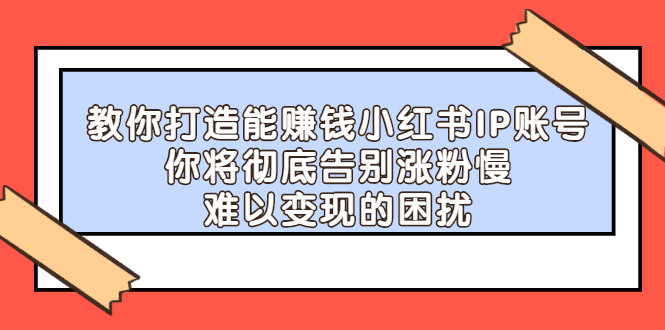 （2266期）教你打造能赚钱小红书IP账号：你将彻底告别涨粉慢，难以变现的困扰 - 副业心选-副业心选