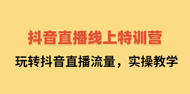 （2267期）抖音直播线上特训营：玩转抖音直播流量，实操教学 - 副业心选-副业心选