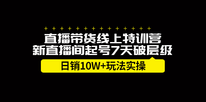 （2184期）直播带货线上特训营，新直播间起号7天破层级日销10W+玩法实操 - 副业心选-副业心选