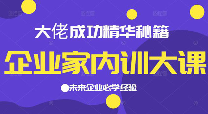 （2139期）企业家内训大课，大佬成功精华秘籍首次揭秘，未来企业必学经验-副业心选