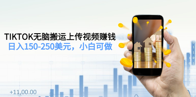 （3142期）TIKTOK无脑搬运上传视频赚钱，日入150-250美元，小白可做（2节视频课） - 副业心选-副业心选