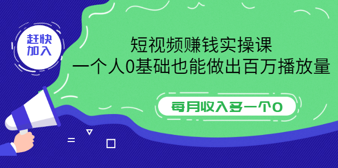 （3203期）短视频赚钱实操课，一个人0基础也能做出百万播放量，每月收入多一个0 - 副业心选-副业心选
