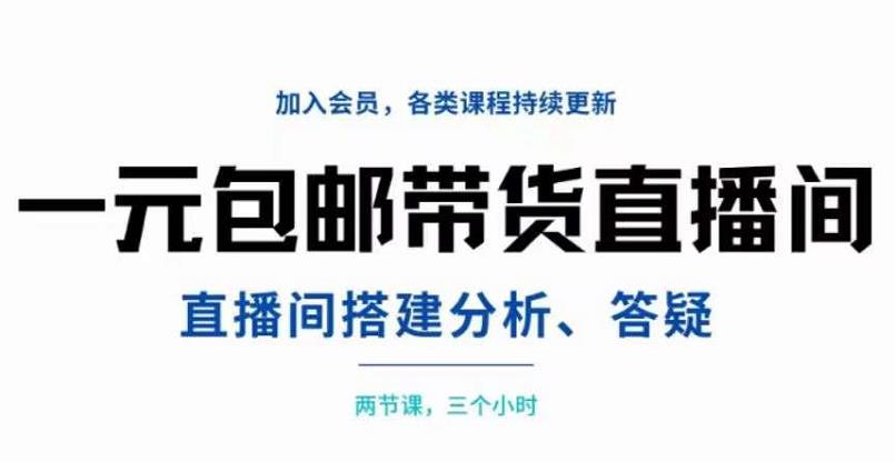 （3213期）一元包邮带货直播间搭建，两节课三小时，搭建、分析、答疑 - 副业心选-副业心选