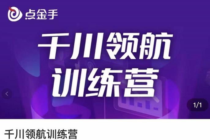 （3244期）点金手·千川领航训练营，干川逻辑与算法的剖析与讲解（原价999） - 副业心选-副业心选