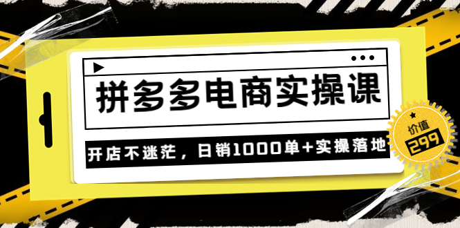 （3381期）《拼多多电商实操课》开店不迷茫，日销1000单+实操落地 - 副业心选-副业心选