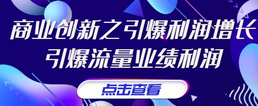 （3388期）张琦《商业创新之引爆利润增长》引爆流量业绩利润 - 副业心选-副业心选