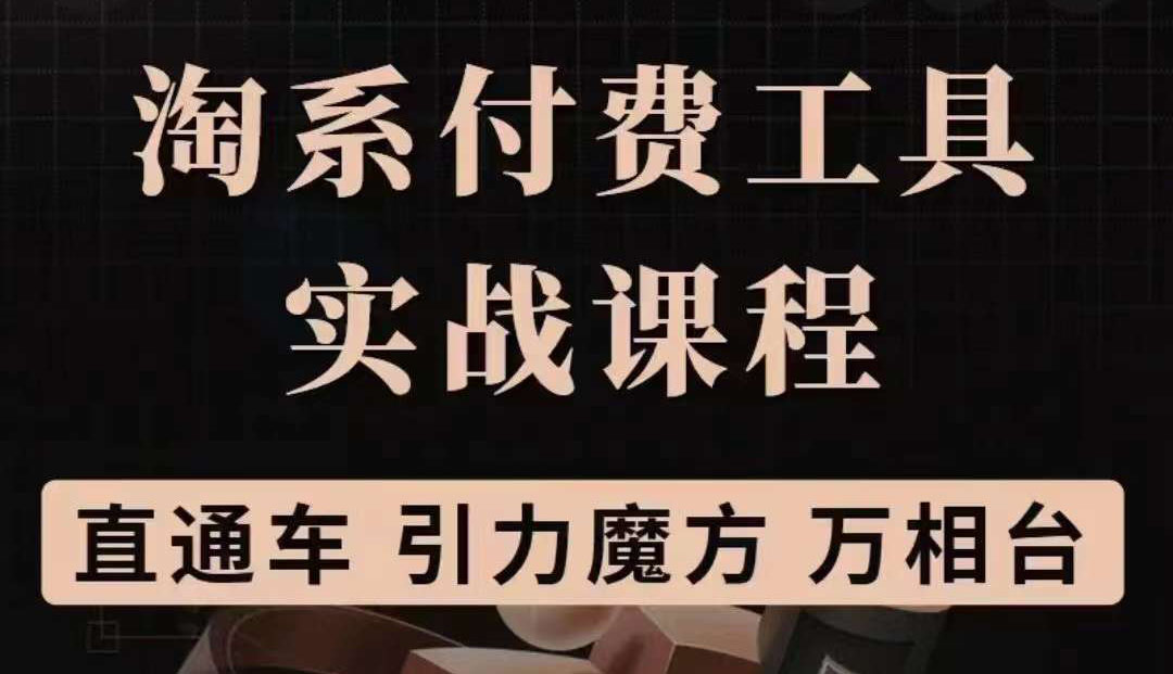 （3460期）淘系付费工具实战课程【直通车、引力魔方】战略优化，实操演练 - 副业心选-副业心选