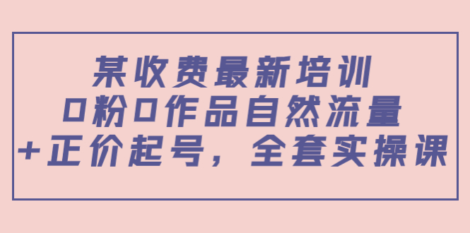 （3648期）某收费最新培训：0粉0作品自然流量+正价起号，全套实操课！ - 副业心选-副业心选