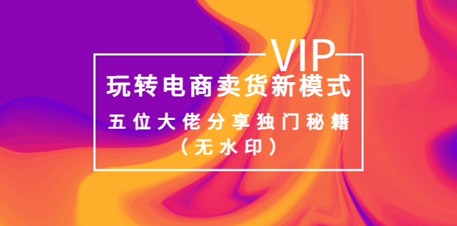 （3669期）某收费培训：玩转电商卖货新模式，五位大佬分享独门秘籍（无水印） - 副业心选-副业心选
