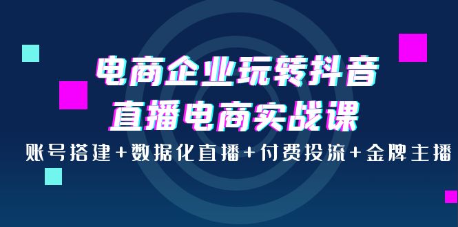（3784期）电商企业玩转抖音直播电商实战课：账号搭建+数据化直播+付费投流+金牌主播-副业心选