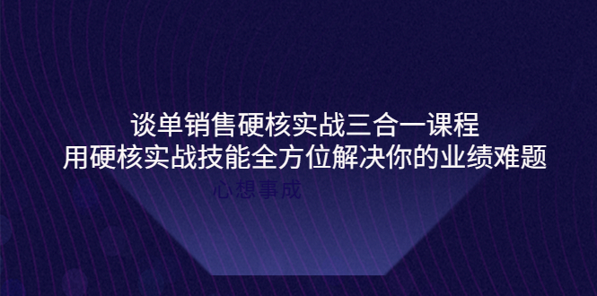 （3943期）谈单销售硬核实战三合一课程，用硬核实战技能全方位解决你的业绩难题 - 副业心选-副业心选
