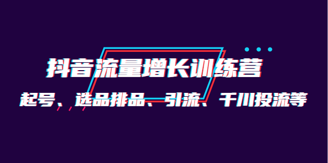 （4022期）月销1.6亿实操团队·抖音流量增长训练营：起号、选品排品、引流 千川投流等 - 副业心选-副业心选