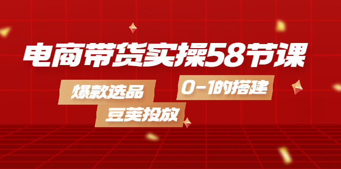 （4024期）电商带货实操58节课，爆款选品，豆荚投放，0-1的搭建 - 副业心选-副业心选