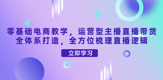 （4095期）零基础电商教学，运营型主播直播带货全体系打造，全方位梳理直播逻辑-副业心选