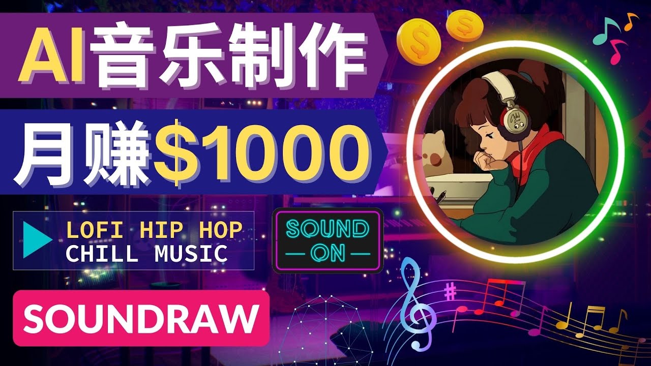 （4251期）无需任何音乐基础： 使用AI软件制作Lofi Hip Hop Chill Music 月赚1000美元 - 副业心选-副业心选