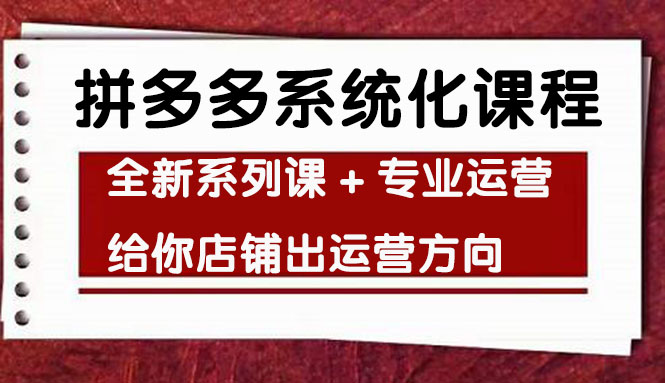 （4259期）车神陪跑，拼多多系统化课程，全新系列课+专业运营给你店铺出运营方向 - 副业心选-副业心选