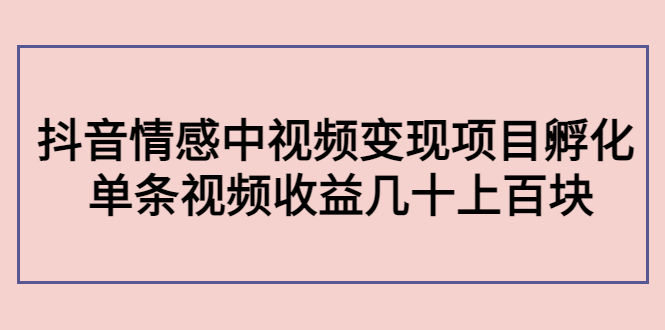 （4282期）黄岛主副业孵化营第5期：抖音情感中视频变现项目孵化 单条视频收益几十上百 - 副业心选-副业心选