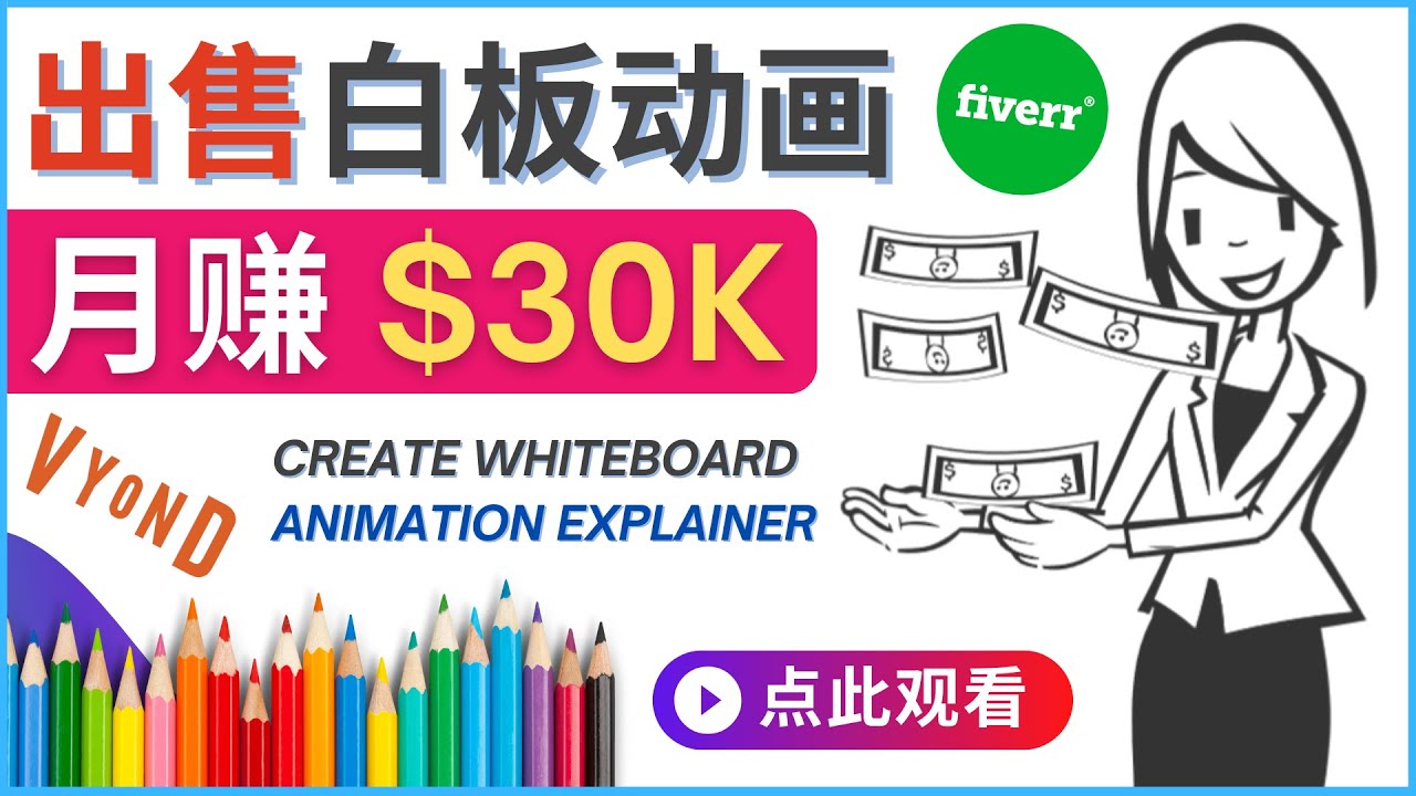 （4302期）如何用最简单制作白板动画（WhiteBoard Animation）月赚3万美元 - 副业心选-副业心选