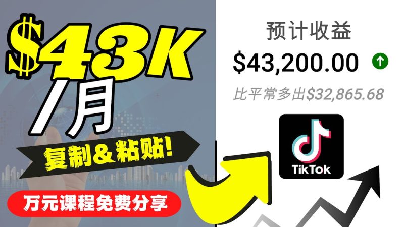 （4371期）2022抖音国际版Tiktok赚钱项目：每天上传一个视频就轻松月入$43200-副业心选