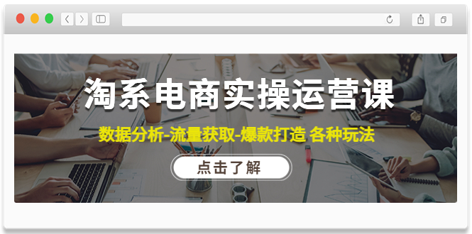 （4463期）淘系电商实操运营课：数据分析-流量获取-爆款打造 各种玩法（63节） - 副业心选-副业心选