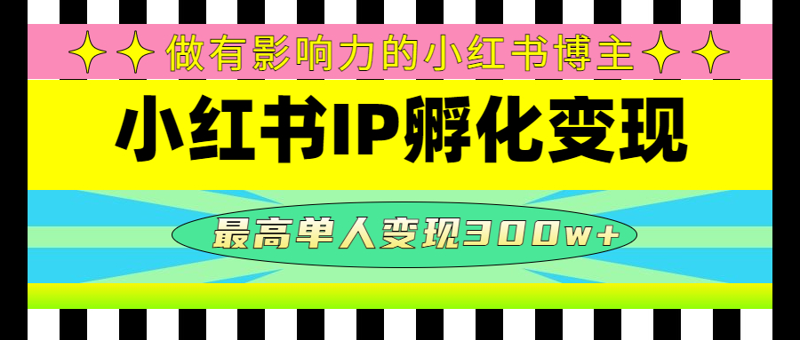 （4612期）某收费培训-小红书IP孵化变现：做有影响力的小红书博主，最高单人变现300w+ - 副业心选-副业心选