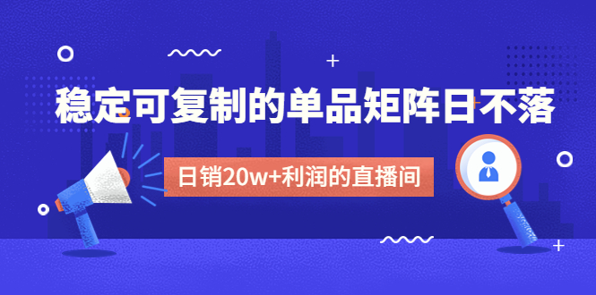 （4770期）某电商线下课程，稳定可复制的单品矩阵日不落，做一个日销20w+利润的直播间 - 副业心选-副业心选