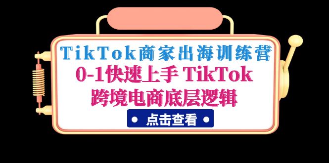 （4795期）TikTok商家出海训练营：0-1快速上手 TikTok跨境电商底层逻辑(无中创水印) - 副业心选-副业心选