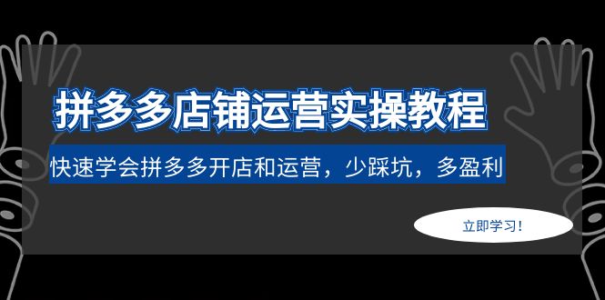 （4883期）拼多多店铺运营实操教程：快速学会拼多多开店和运营，少踩坑，多盈利 - 副业心选-副业心选