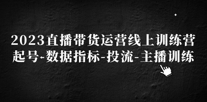 （5122期）2023直播带货运营线上训练营，起号-数据指标-投流-主播训练 - 副业心选-副业心选