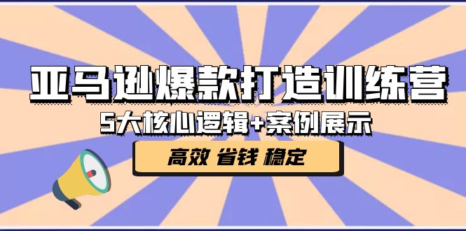（5107期）亚马逊爆款打造训练营：5大核心逻辑+案例展示 打造爆款链接 高效 省钱 稳定-副业心选