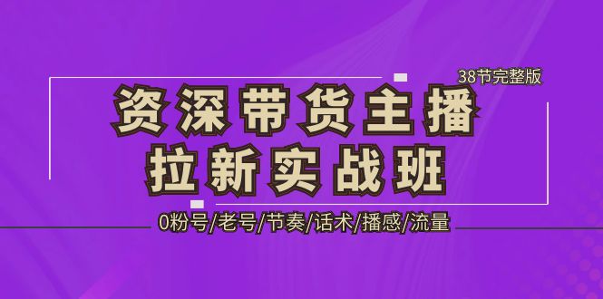 （5191期）资深·带货主播拉新实战班，0粉号/老号/节奏/话术/播感/流量-38节完整版-副业心选