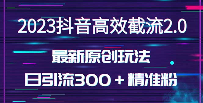 （5293期）日引300＋创业粉，独家抖音高效截流2.0玩法（价值1280） - 副业心选-副业心选